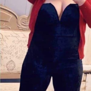 Beautiful Velvet Jumpsuit Strapless Romper Womens Sz 4-6 Worn Once Very Sexy